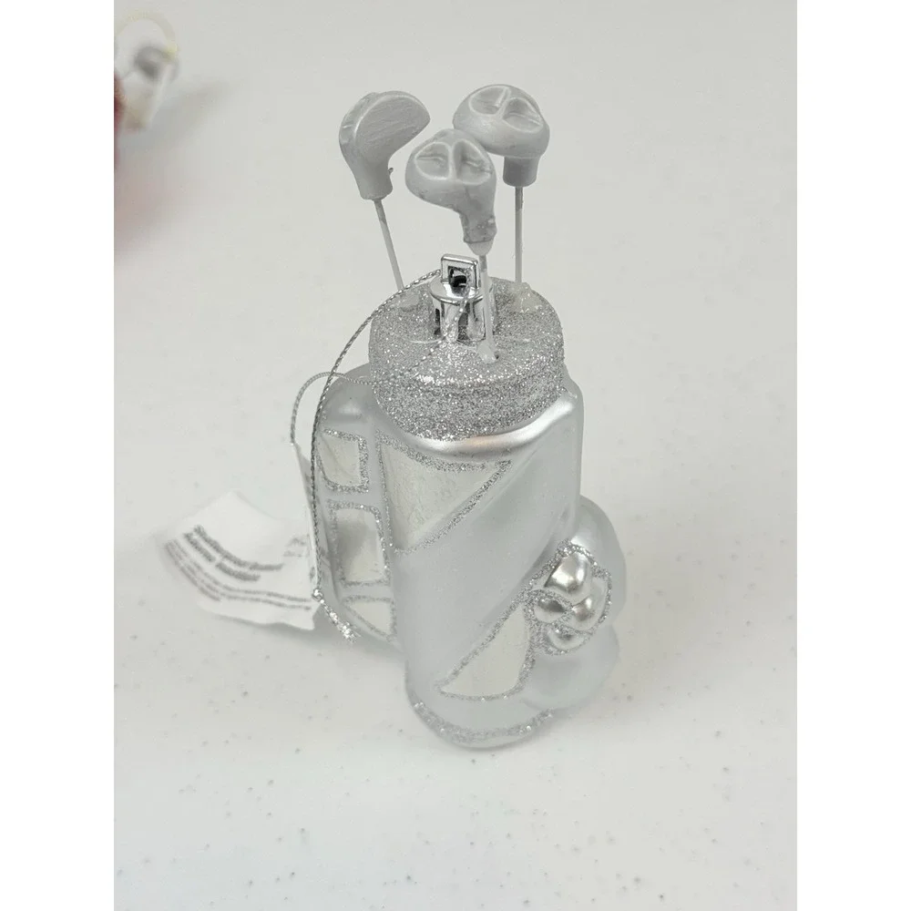 Golf Bag & Clubs Christmas Ornament Silver 5